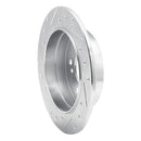 R1 94-98 Mercedes-Benz C280 Rear Right Drilled & Slotted Silver Brake Rotor