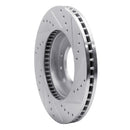 R1 06-14 Hyundai Entourage Front Left Drilled & Slotted Silver Brake Rotor