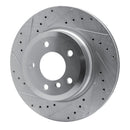 R1 08-13 BMW 135I Rear Left Drilled & Slotted Silver Brake Rotor