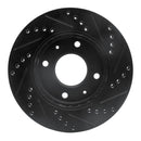R1 01-03 Hyundai Sonata Front Left Drilled & Slotted Black Brake Rotor