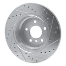 R1 02-06 BMW X5 Rear Left Drilled & Slotted Silver Brake Rotor