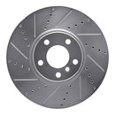 R1 10-18 BMW 650I Convertible Right Front Drilled & Slotted Silver Brake Rotor