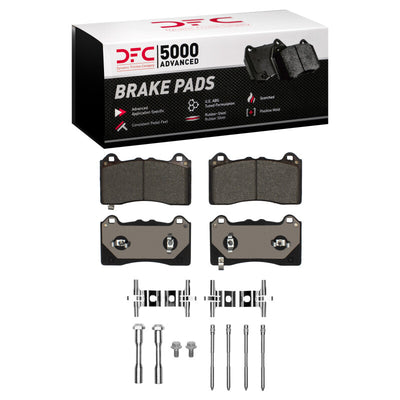 DFC 21-25 Ford Mustang Mach-E Front 5000 Advanced Low Metallic Brake Pads and Hardware Kit