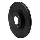 R1 07-15 Mazda CX-9 Front Left Drilled & Slotted Black Brake Rotor