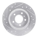 R1 06-11 Buick Lucerne Rear Right Drilled & Slotted Silver Brake Rotor