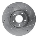 R1 07-09 Hyundai SANTA FE Front Left Drilled & Slotted Silver Brake Rotor