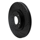 R1 07-15 Mazda CX-9 Front Right Drilled & Slotted Black Brake Rotor