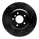 R1 04-10 BMW 650I Convertible Rear Right Drilled & Slotted Black Brake Rotor