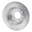 R1 64-94 Alfa Romeo Giulia Sprint Rear Left Drilled & Slotted Silver Brake Rotor