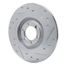 R1 81-89 Alfa Romeo GTV-6 Rear Left Drilled & Slotted Silver Brake Rotor