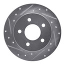 R1 94-04 Ford Mustang Rear Drilled & Slotted Silver Brake Rotor Set