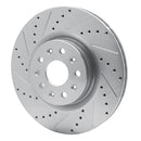 R1 16-25 Cadillac CT5 Front & Rear Drilled & Slotted Silver Brake Rotor Set