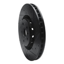 R1 2009-2015 Cadillac CTS Front Right Drilled & Slotted Black Brake Rotor