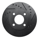 R1 78-92 Audi 80 Front Right Drilled & Slotted Black Brake Rotor