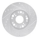 R1 91-92 Lexus LS400 Front Right Drilled & Slotted Silver Brake Rotor