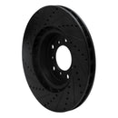 R1 01-06 BMW M3 Left Front Drilled & Slotted Black Brake Rotor