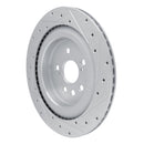 R1 20-25 Lexus RX350 Rear Left Drilled & Slotted Silver Brake Rotor