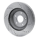 R1 88-96 Chevrolet Corvette Right Front Drilled & Slotted Silver Brake Rotor