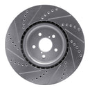 R1 03-25 Subaru BRZ Front Right Drilled & Slotted Silver Brake Rotor