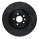 R1 16-24 Jaguar XF Front Left Drilled & Slotted Black Brake Rotor