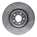 R1 16-25 Cadillac CT5 Front & Rear Drilled & Slotted Silver Brake Rotor Set