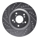 R1 09-14 Acura TL Front & Rear Drilled & Slotted Silver Brake Rotor Set