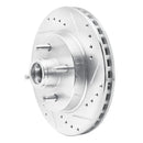 R1 87-93 Ford Mustang Front Right Drilled & Slotted Silver Brake Rotor
