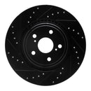 R1 08-21 Lexus RX350 Front Drilled & Slotted Black Brake Rotor Set