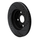 R1 06-19 Scion IQ Front Left Drilled & Slotted Black Brake Rotor