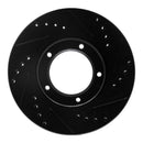 R1 89-08 Toyota Hilux (Mexico) Front Right Drilled & Slotted Black Brake Rotor