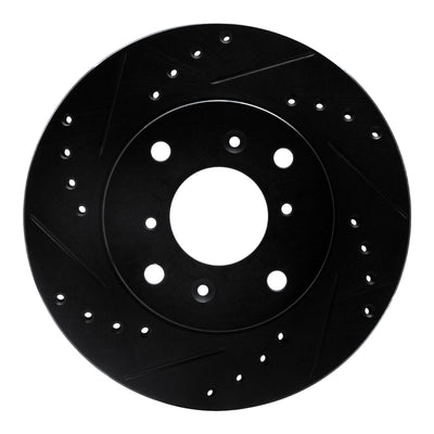 R1 98-02 Acura CL Front Left Drilled & Slotted Black Brake Rotor