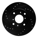 R1 98-02 Acura CL Front Left Drilled & Slotted Black Brake Rotor