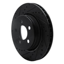 R1 07-12 Dodge Nitro Front Left Drilled & Slotted Black Brake Rotor