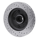 R1 73-93 Ford E-150 Econoline Front Left Drilled & Slotted Silver Brake Rotor