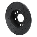 R1 83-89 Mercedes-Benz 190D Front Left Drilled & Slotted Black Brake Rotor