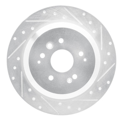 R1 14-16 Acura MDX Rear Right Drilled & Slotted Silver Brake Rotor