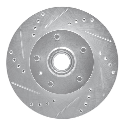 R1 82-87 Volvo 740 Front Left Drilled & Slotted Silver Brake Rotor