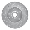 R1 82-87 Volvo 740 Front Left Drilled & Slotted Silver Brake Rotor