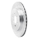 R1 92-02 Dodge Viper Rear Left Drilled & Slotted Silver Brake Rotor