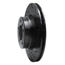 R1 04-10 BMW 525i (Mexico) Front Right Drilled & Slotted Black Brake Rotor