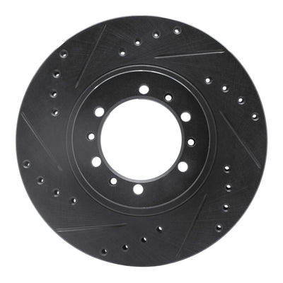 R1 90-04 Mitsubishi Montero Sport (USA/Canada) Front Left Drilled & Slotted Black Brake Rotor