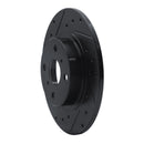 R1 87-89 Toyota MR2 Rear Left Drilled & Slotted Black Brake Rotor