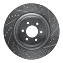 R1 03-17 Dodge Viper Rear Right Drilled & Slotted Silver Brake Rotor