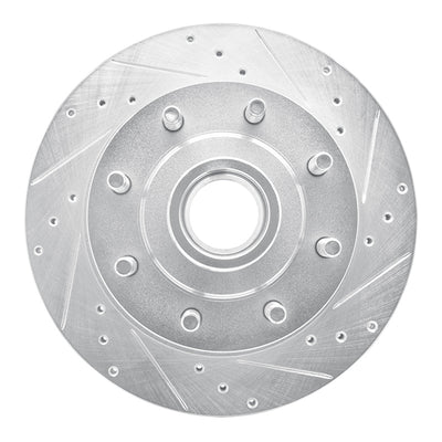 R1 95-07 Ford E-250 Econoline Front Right Drilled & Slotted Silver Brake Rotor