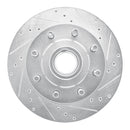 R1 95-07 Ford E-250 Econoline Front Right Drilled & Slotted Silver Brake Rotor