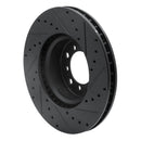 R1 85-91 Mercedes-Benz 300SE Front Left Drilled & Slotted Black Brake Rotor