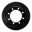 R1 71-91 Chevrolet C30 Pickup Front Left Drilled & Slotted Black Brake Rotor