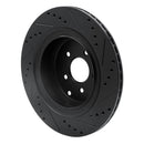 R1 09-24 Infiniti QX70 Rear Drilled & Slotted Black Brake Rotor Set