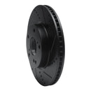 R1 16-21 Honda Civic Front Drilled & Slotted Black Brake Rotor Set w/Optimum OE Pads and Hardware