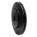 R1 04-07 Volvo V70 Rear Right Drilled & Slotted Black Brake Rotor
